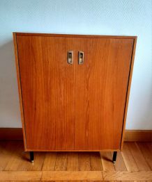 Meuble à chaussures en merisier mid-century vintage 