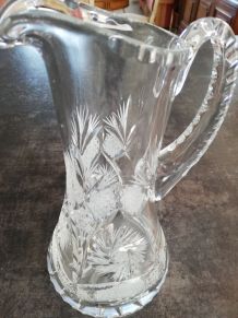 Carafe D'Eau En Cristal De Bohème De Pologne. 
