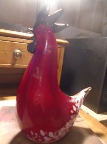 MURANO Sculpture coq verre souffle formia murano