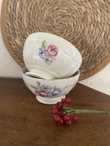 2 bols porcelaine blanche CB cie France.