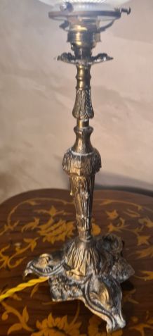 lampe laiton italie 39x17 jolie tulipe ancienne 1900 elec re