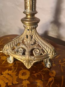 lampe bronze art nouveau ancienne restauré,abat jour verre v