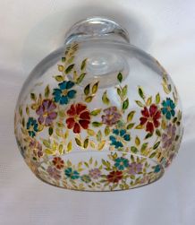 VASE BOULE EN VERRE MOTIFS 