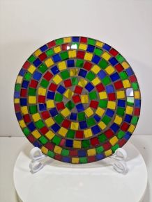 ASSIETTE MOSAIQUES FAIT MAIN COULEURS 
