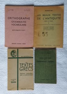 Lot 4 anciens livres d'école -1940/47/58/69