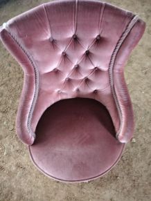 Fauteuil crapaud de style Napoléon 3 en velours