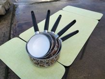 Batterie de 5 casseroles vintage