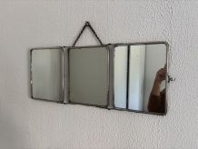 Miroir vintage 1930 triptyque barbier déposé G.B Paris - 28 
