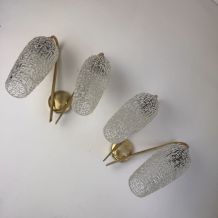 Paire d’anciennes appliques doubles vintage « MAISON ARLUS »