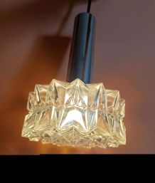 Suspension space age chrome et verre Allemagne 1970