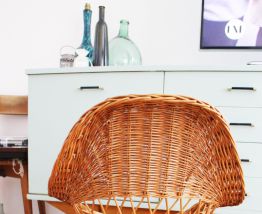 Fauteuil en osier vintage pas cher 