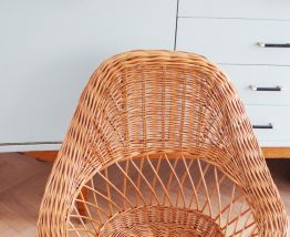 Fauteuil en osier vintage pas cher 