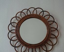 Miroir en rotin vintage 