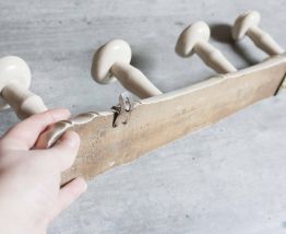 porte manteaux  4 patères en bois façon bambou