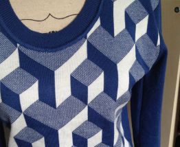 Pull vintage géométrique