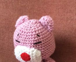 Chat au crochet tricot vintage décoration enfance