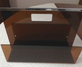 porte revue vintage en plexi fumé