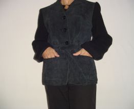 Veste vintage cuir/acrylique René Derhy 38/40