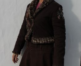 Blouson court simili peau/fourrure 36/38