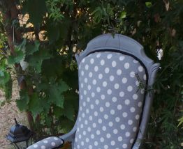 Fauteuil Voltaire petits pois 