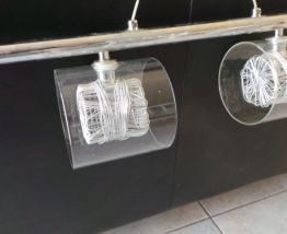 lustre luminaire design 4 globes en verre 