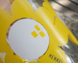 RARE pot Henkel fleurs jaunes très bon état