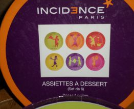 Lot de 6 assiettes à dessert colorées - jamais utilisées