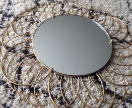 Miroir vintage métal doré