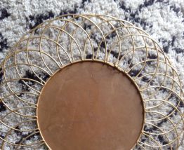 Miroir vintage métal doré