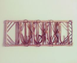 Patères porte-manteau vintage en rotin