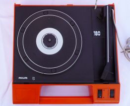Electrophone, Tourne Disques des seventies Philips AF 180 orange.