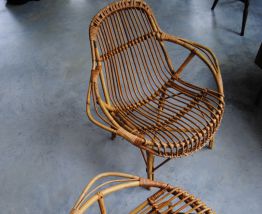 paire de Fauteuils en rotin vintage