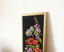 Cadre vintage canevas fleurs