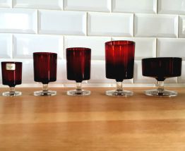 Série complète de 6 verres Suede vintage Luminarc 70