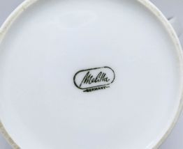 Cafetière Melitta porcelaine blanche et bleue 70s