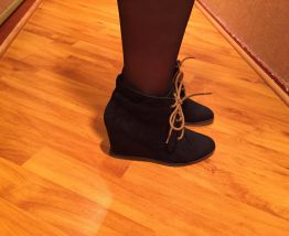 Bottines bleu marine à lacets Pull &amp; Bear