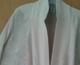 Cardigan en cuir/angora