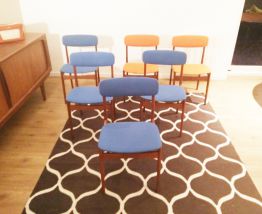 6 chaises scandinaves vintage