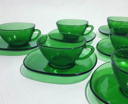 6 tasses à café Vereco vert
