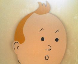 Silhouette Tintin découpée Bois et peinte
