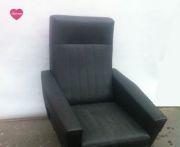 Fauteuil skaï noir 1950