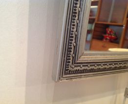 Charmant miroir ancien art déco bois argenté