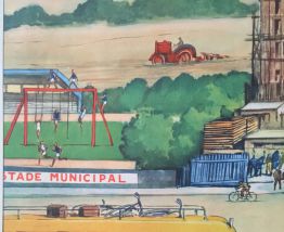 Affiche scolaire Rossignol reconstruction / maquis