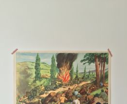 Affiche scolaire Rossignol reconstruction / maquis