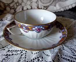 Grande tasse à thé et sa soucoupe porcelaine STE FOY début 20ème