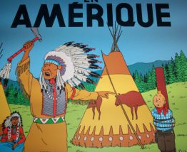 GRANDE AFFICHE PAPIER EPAIS PLASTIFIE TINTIN 70 CM PAR 50 CM HERGE 