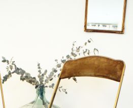 Paire de chaises vintage pliables metal doré 70's