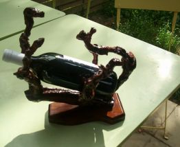 PORTE VIN DE TABLE EN BOIS DE CEP DE VIGNE 