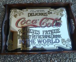 Plateau miroir coca cola , vintage , années 70