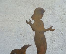 Ancien Coupe Papier Sirene en Laiton, vintage1940-1960